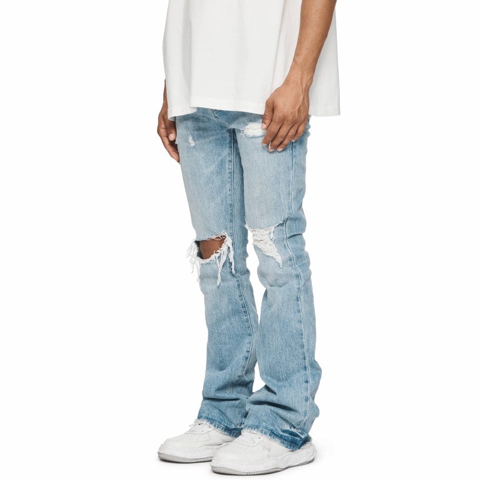 Purple Brand Ripped Flare Denim (Light Indigo) P004-RPFL224 - Image 2