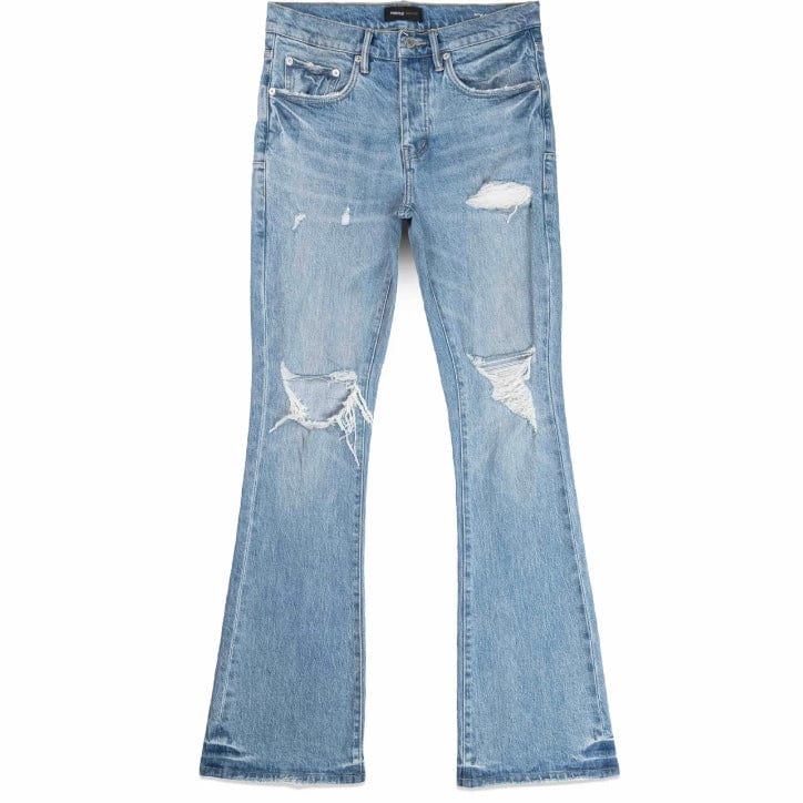 Purple Brand Ripped Flare Denim (Light Indigo) P004-RPFL224 - Image 4