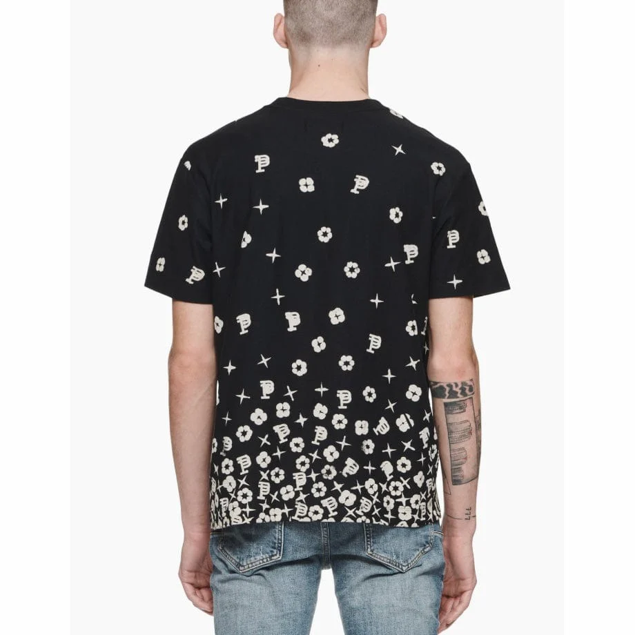 Purple Brand Scatter Monogram Black Beauty Textured Jersey SS Tee (Black) - Image 3