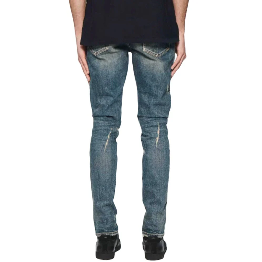 Purple Brand Skinny Shadow Seam Coated Denim (Dark Indigo) P001-STKD424 - Image 3