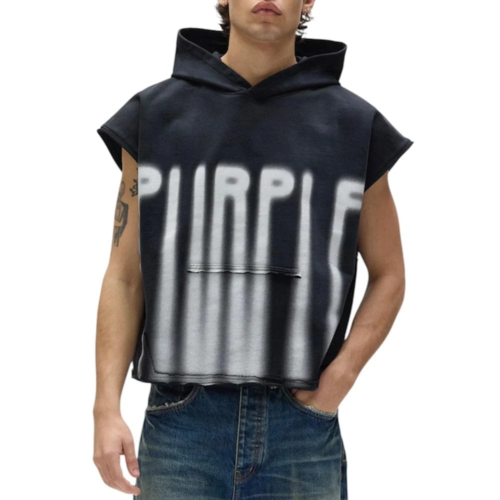 Purple Brand Sleeveless Hoodie (Black) M4153-MFBB325 - Image 2