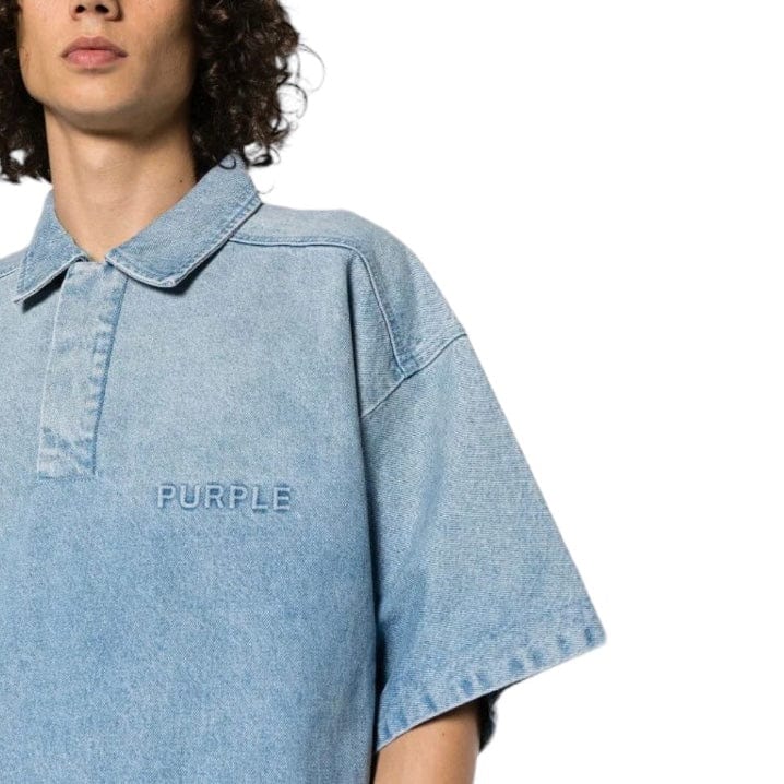Purple Brand SS Emboss Polo (Light Indigo) P036-SPLI423 - Image 4