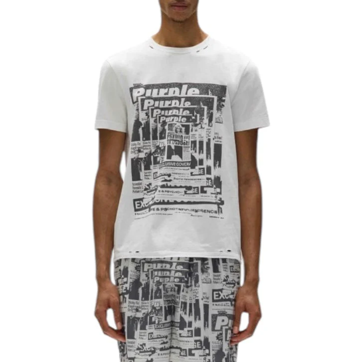 Purple Brand Tabloids Tee (Brilliant White) P109-CBWT225 - Image 2
