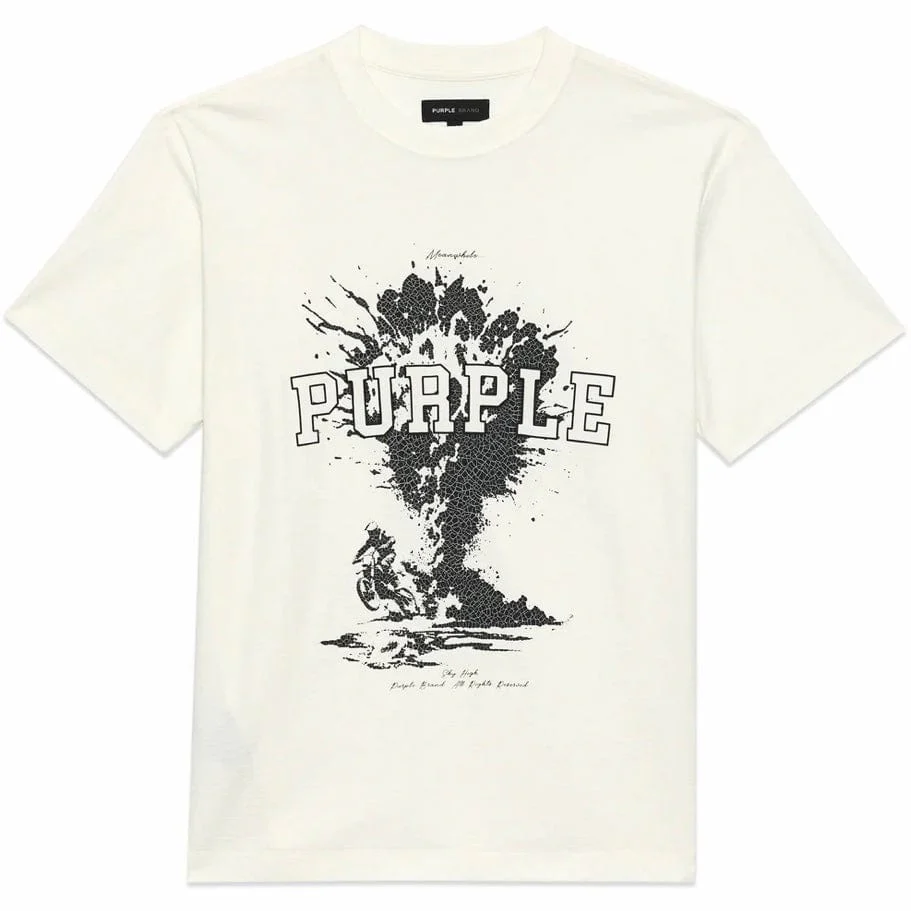 Purple Brand Textured Sky High SS Tee (Brilliant White) P104-JSBW324 - Image 3