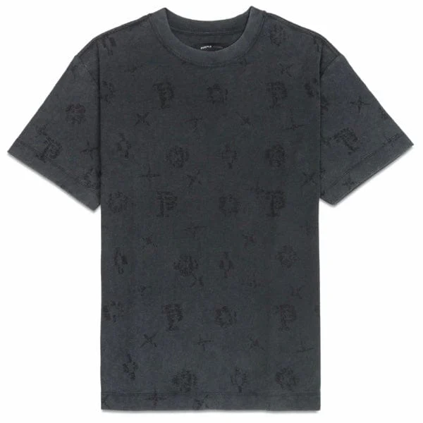 Purple Brand Textured SS Type Monogram Tee (Washed Black) P104-JMBW224 - Image 3