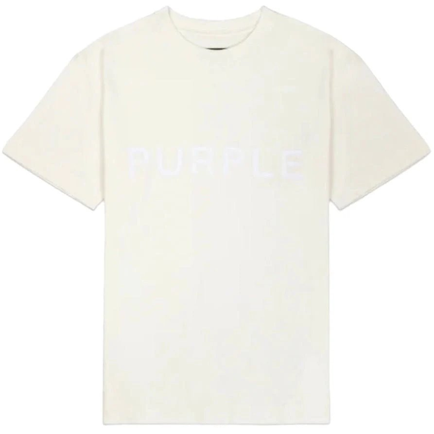 Purple Brand Textured Wordmark SS Coconut Milk Tee (Off White) - Image 6