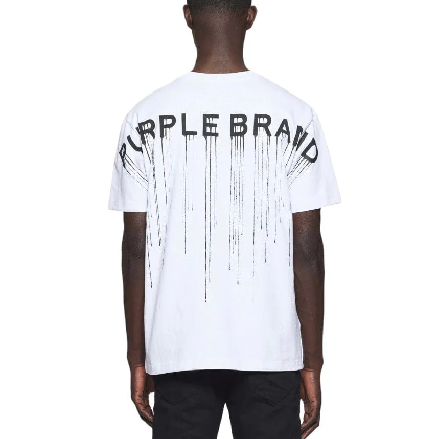 Purple Brand Wordmark Drip Hwt Jersey SS Tee (Brilliant White) P117-HWWD125 - Image 2