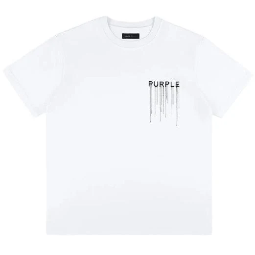 Purple Brand Wordmark Drip Hwt Jersey SS Tee (Brilliant White) P117-HWWD125 - Image 3