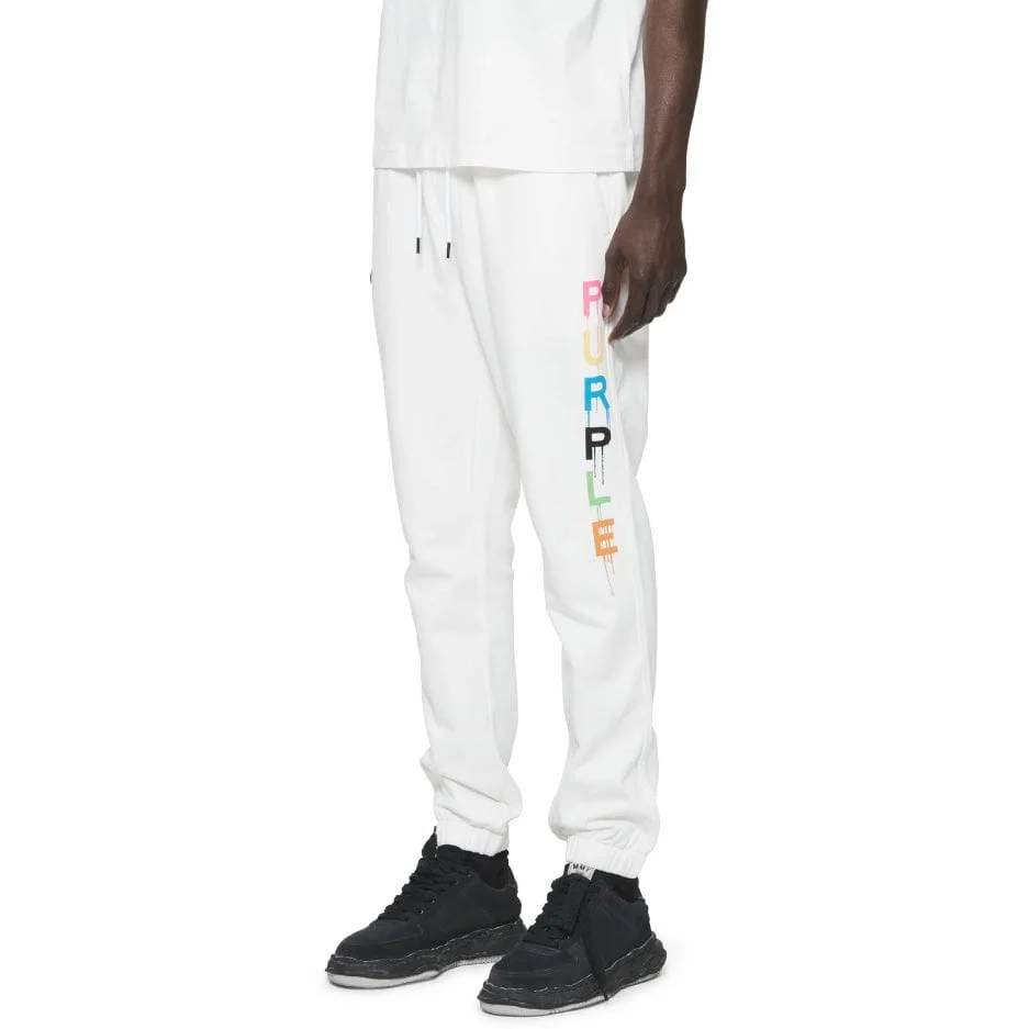 Purple Brand Wordmark Drip Sweatpants (Off White) P450-FCMW124 - Image 3