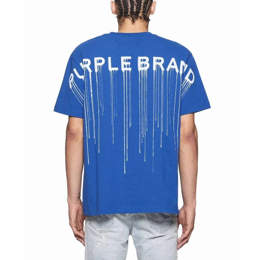 Purple Brand Wordmark Drip Tee (Mazarine Blue) P117-HMWD125 - Image 2