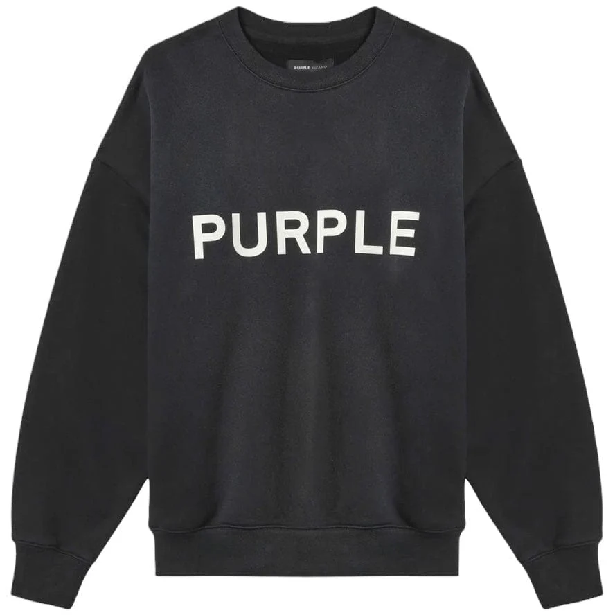 Purple Brand Wordmark Hwt Fleece Crewneck (Black Beauty) P402-HBBW424 - Image 3