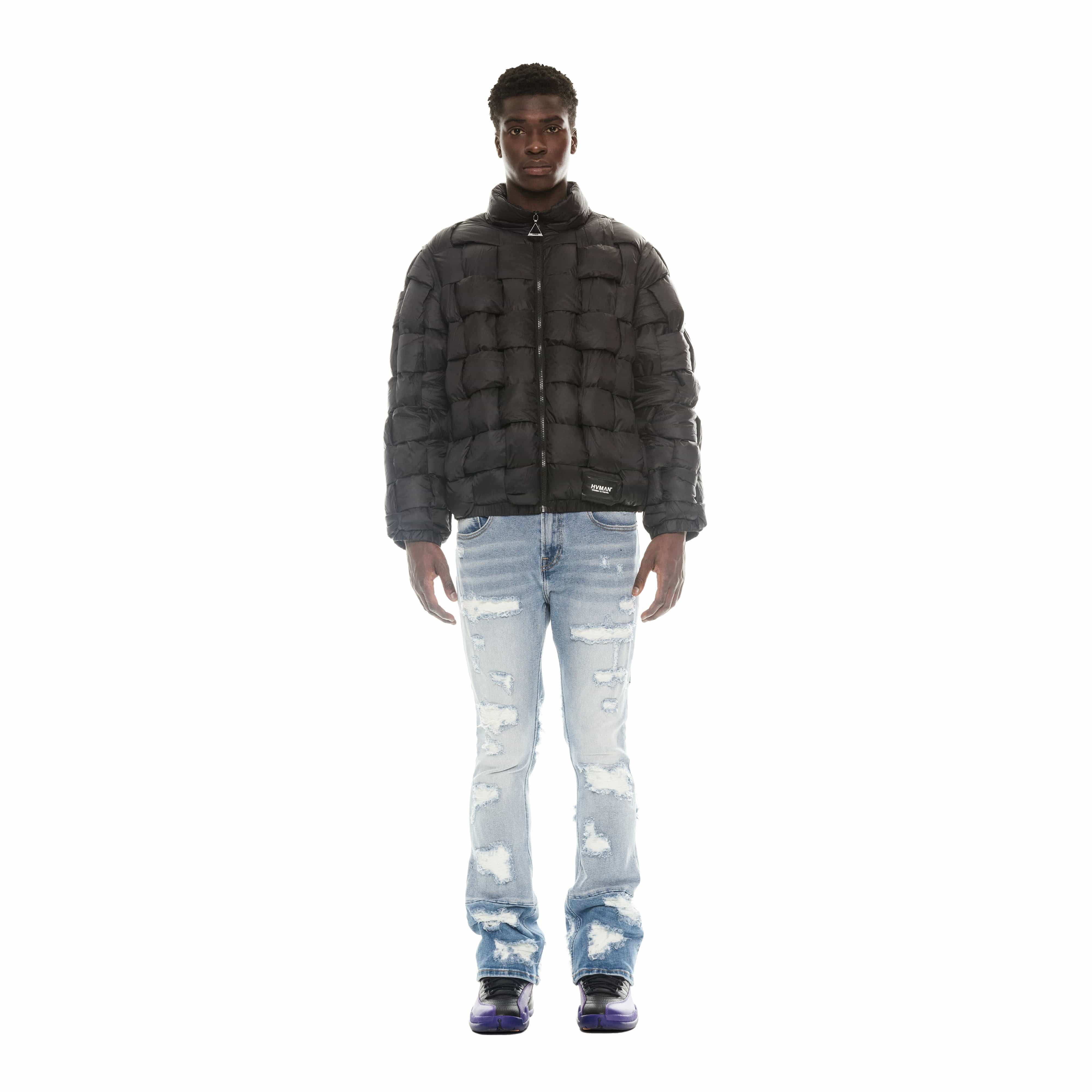 QUILTED NYLON PUFFER JACKET IN BLACK - Image 4