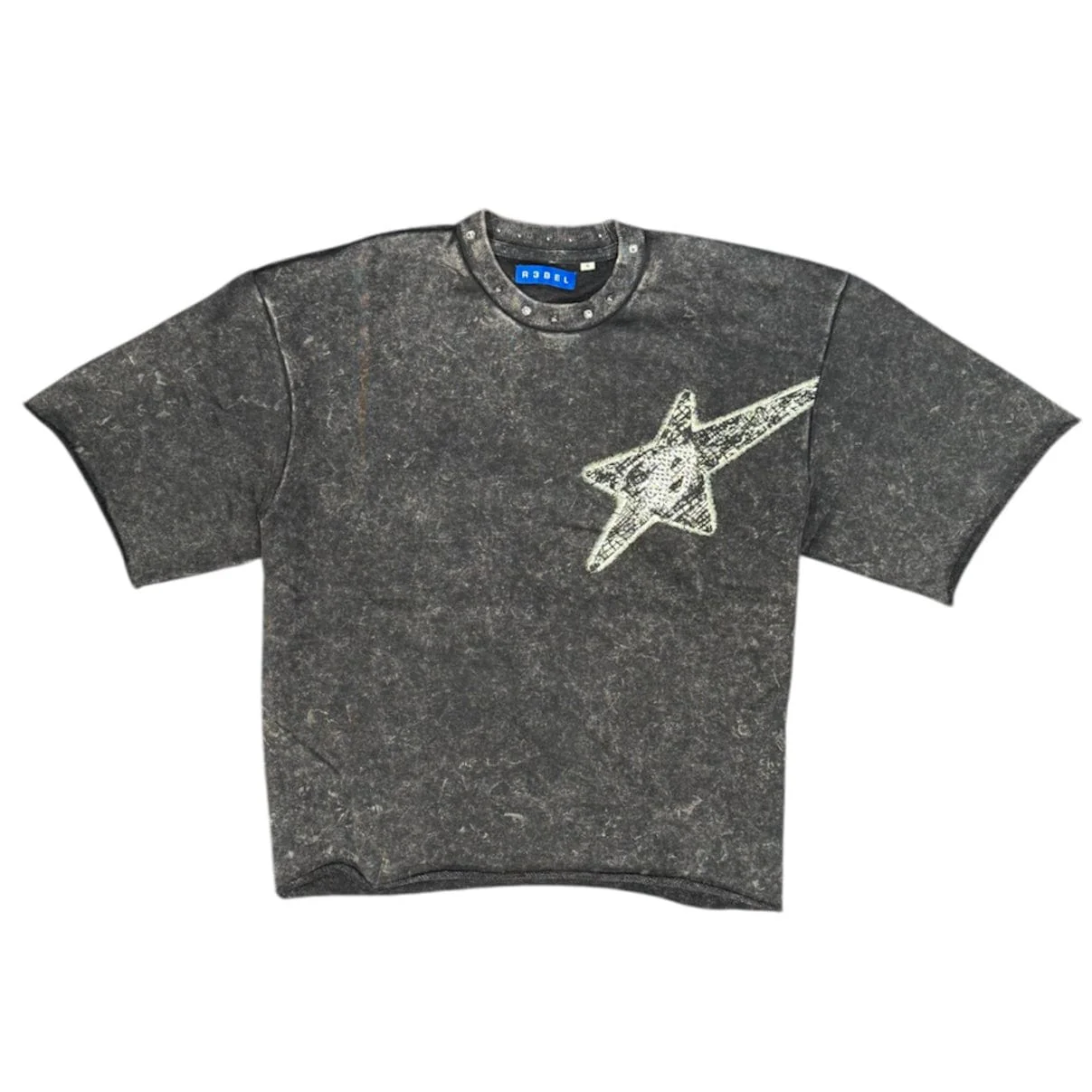 R3bel Denim Sinner French Terry Tee (Black) 752-143-BK