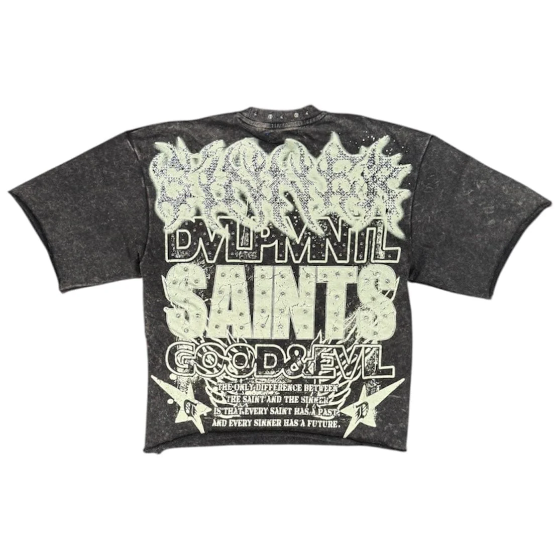 R3bel Denim Sinner French Terry Tee (Black) 752-143-BK - Image 2