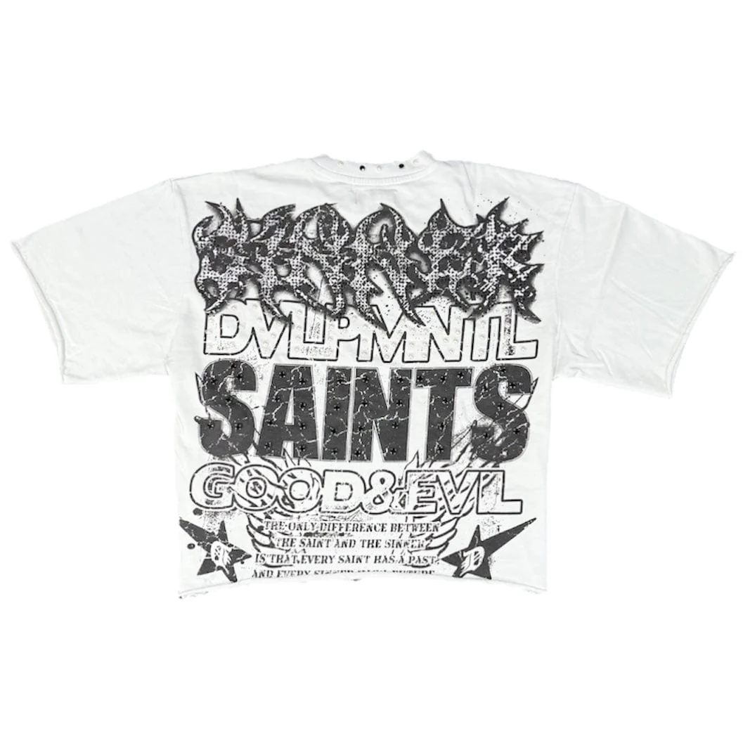 R3bel Denim Sinner French Terry Tee (White) 752-143-WH - Image 2