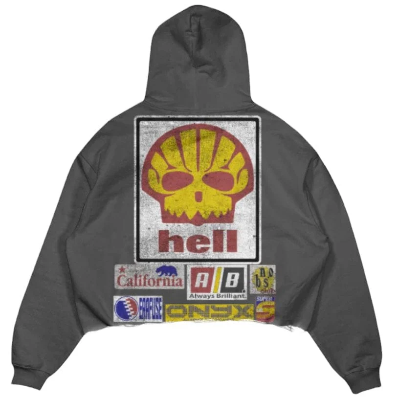 Rad Boyz Circuit Crop Hoodie (Charcoal) RB-KT-105 - Image 2