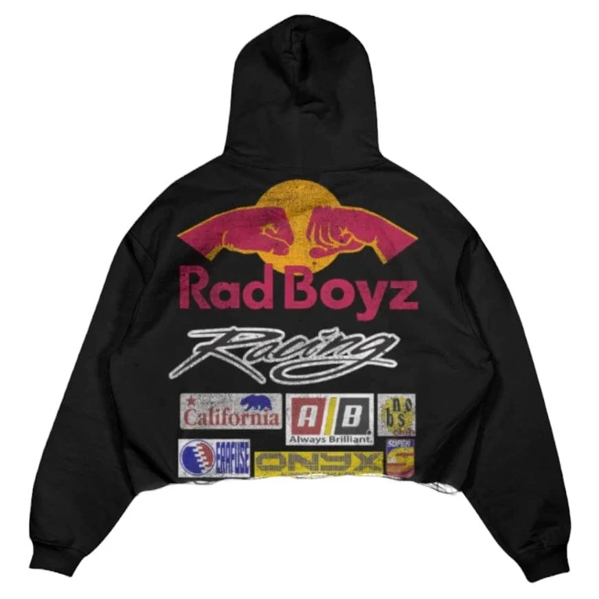 Rad Boyz Red Bull Crop Hoodie (Black) RB-KT-106 - Image 2