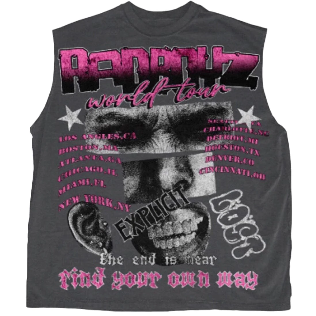 Rad Boyz World Tour Sleeveless Tee (Grey) RB-KT-054 - Image 3