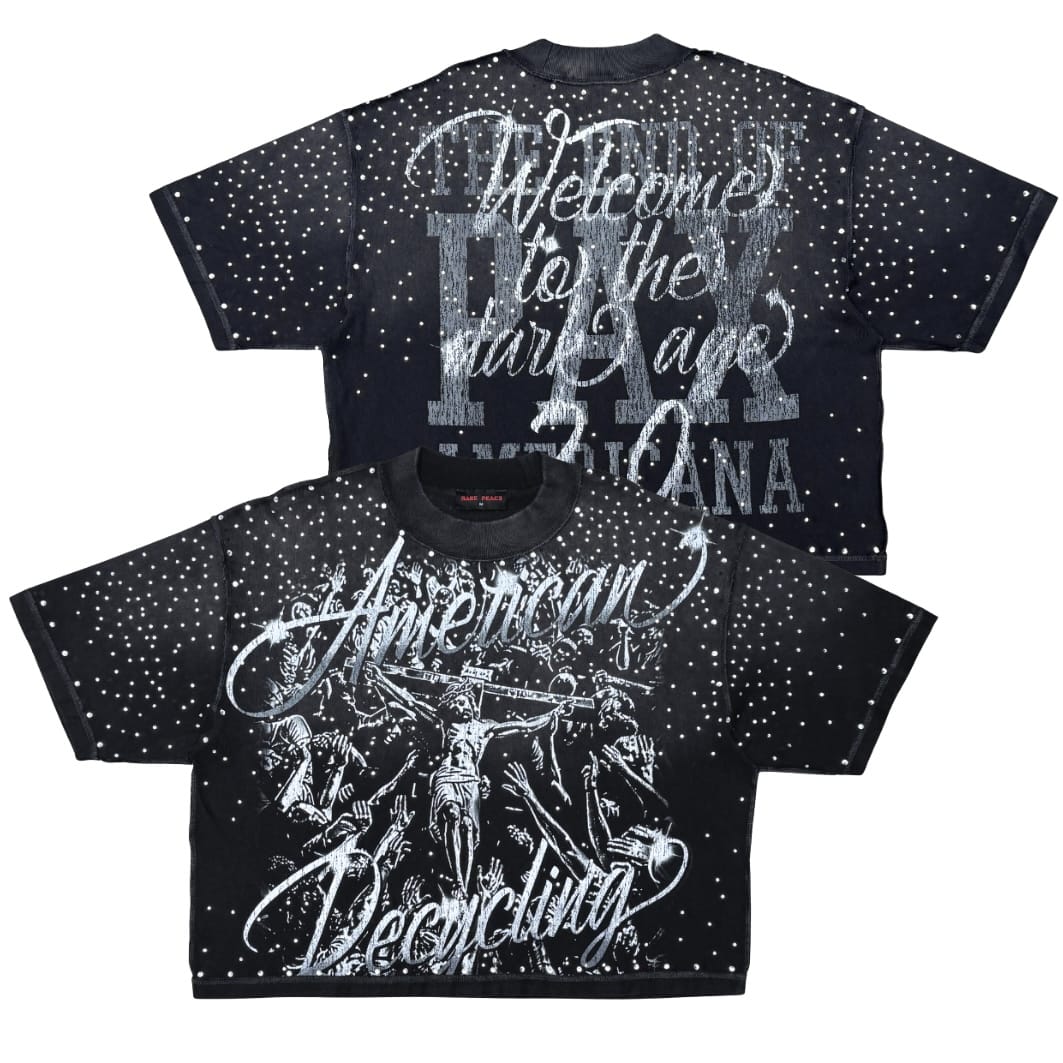 Rare Peace Sacrifice Rhinestone Tee (Black) RT6012 - Image 4