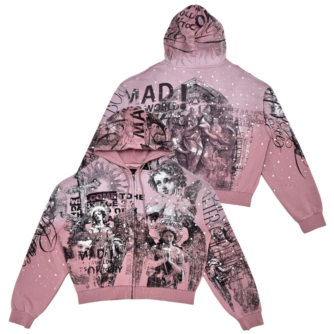 Rare Peace Washed F. Terry Zip Hoodie (Dust Pink) RK5043 - Image 4