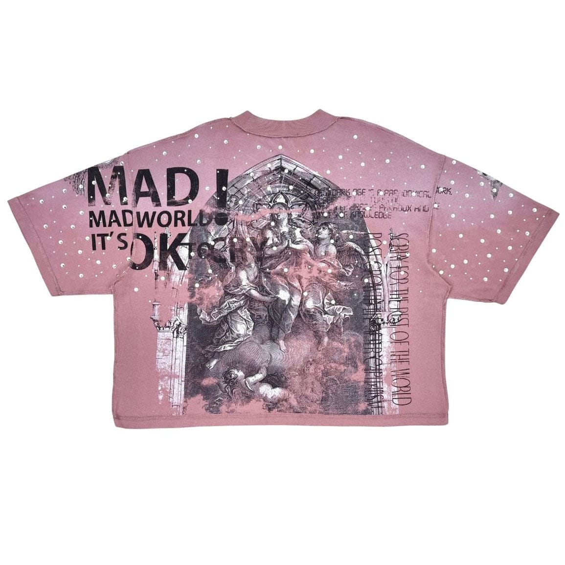 Rare Peace Washed Heavy All Over Rhinestone Tee (Dust Pink) RT5043 - Image 2