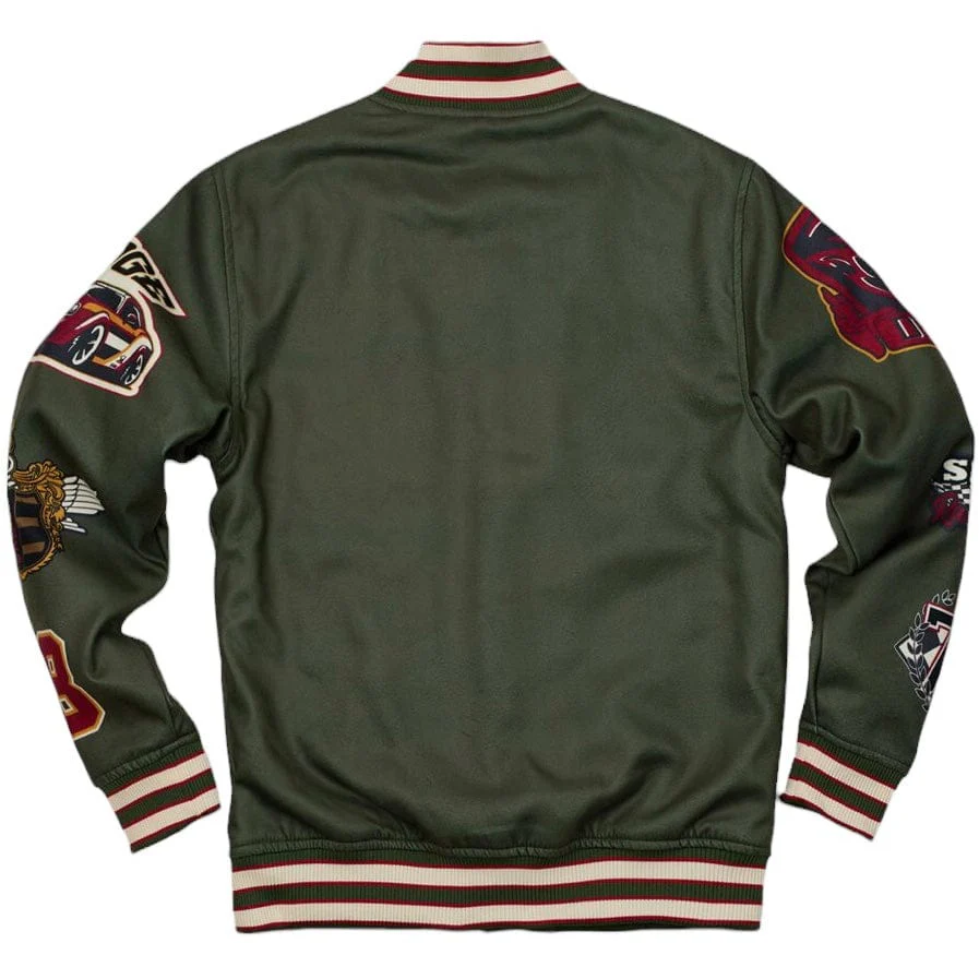 Reason Brand Dodge Demon Varsity Jacket (Olive Green) DG-94 - Image 2