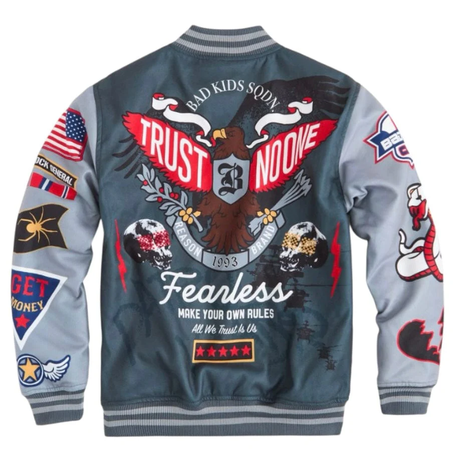 Reason Brand Fearless Varsity Jacket (Dark Grey) RER5-005 - Image 2