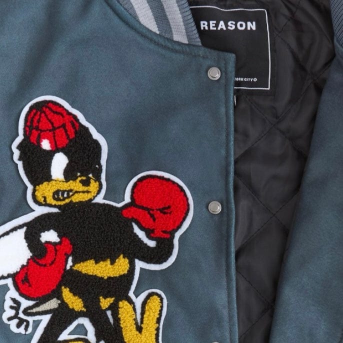 Reason Brand Fearless Varsity Jacket (Dark Grey) RER5-005 - Image 4