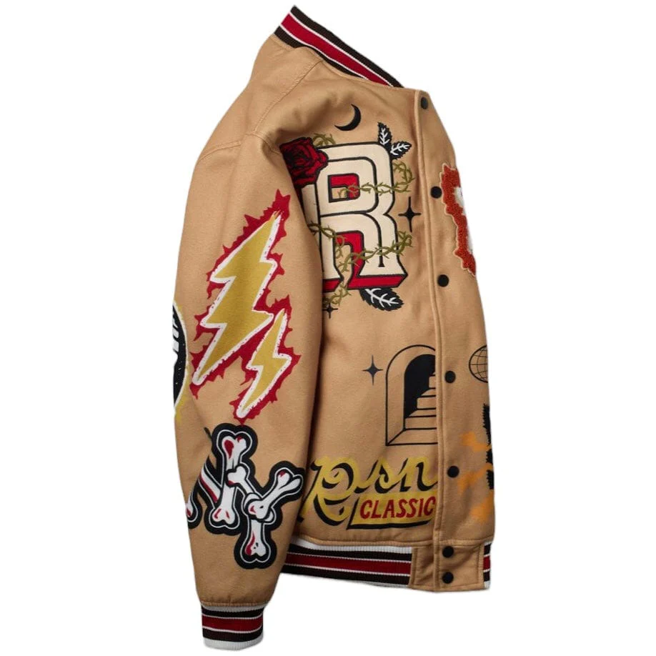 Reason Brand One Of A Kind Varsity Jacket (Khaki) OWG-24 - Image 4