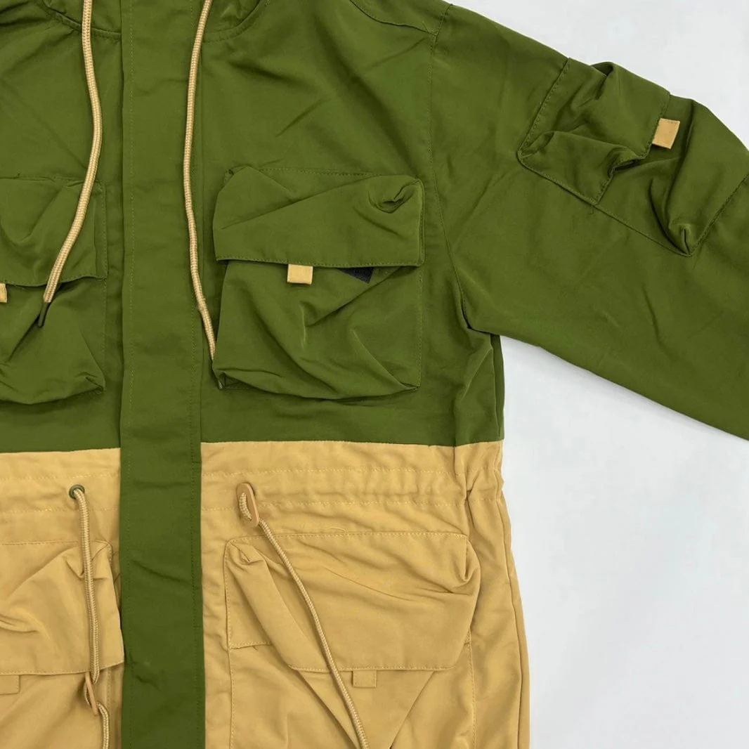 Rebel Minds Nylon Full-Zip Hoodie Jacket (Olive) 122-532 - Image 6