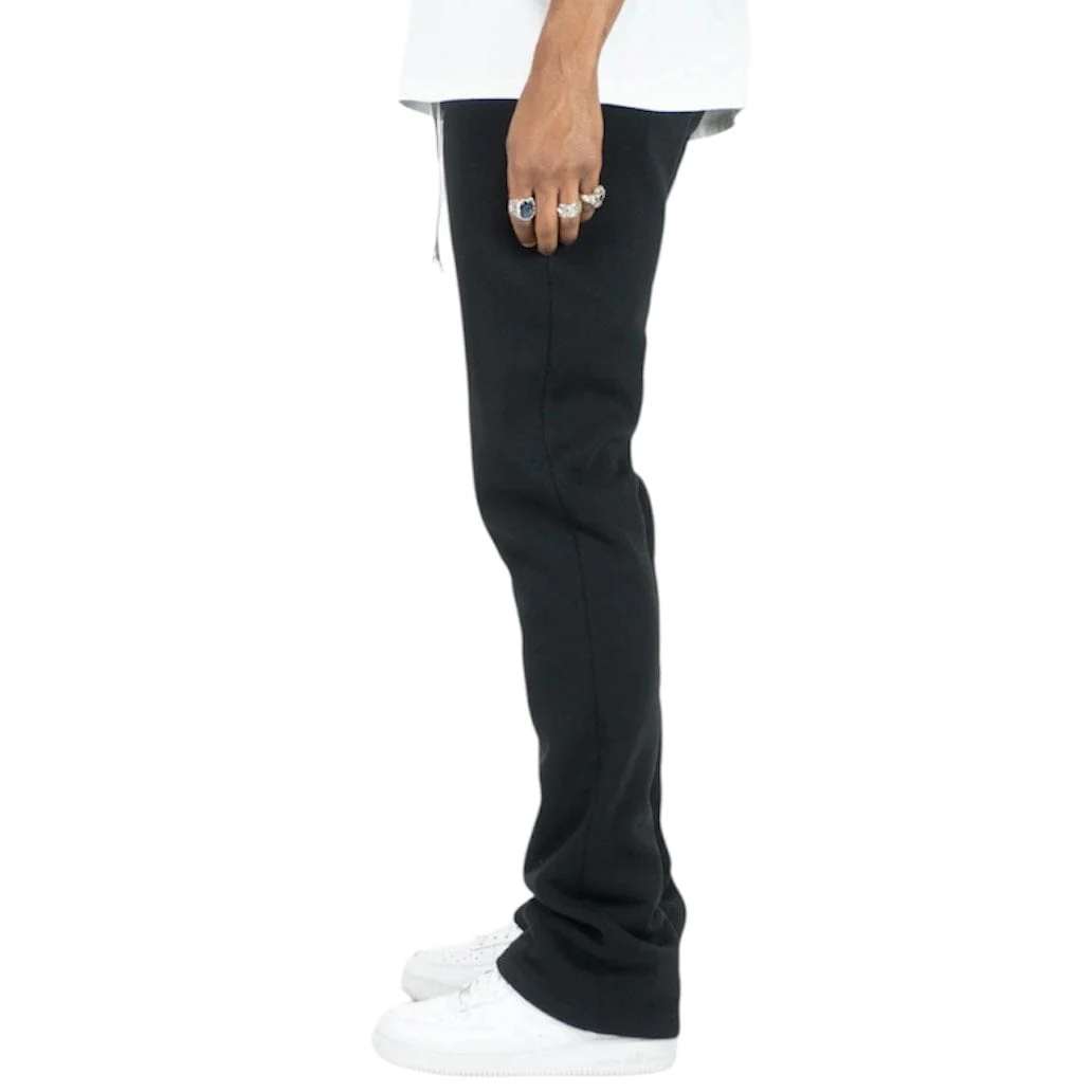 Rebel Minds Stacked Fleece Sweatpants (Black) 100-475 - Image 3