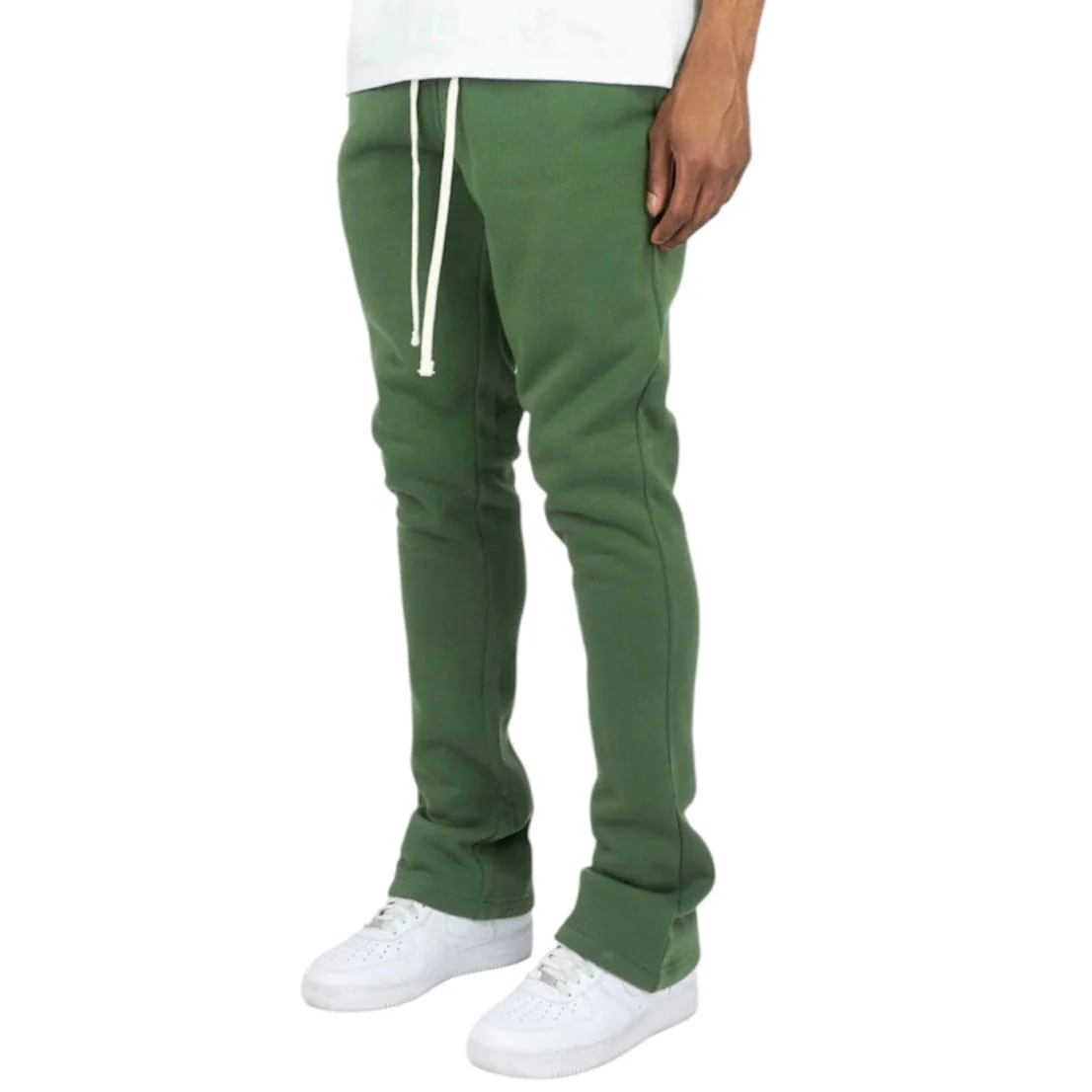Rebel Minds Stacked Fleece Sweatpants (Olive) 100-475 - Image 2