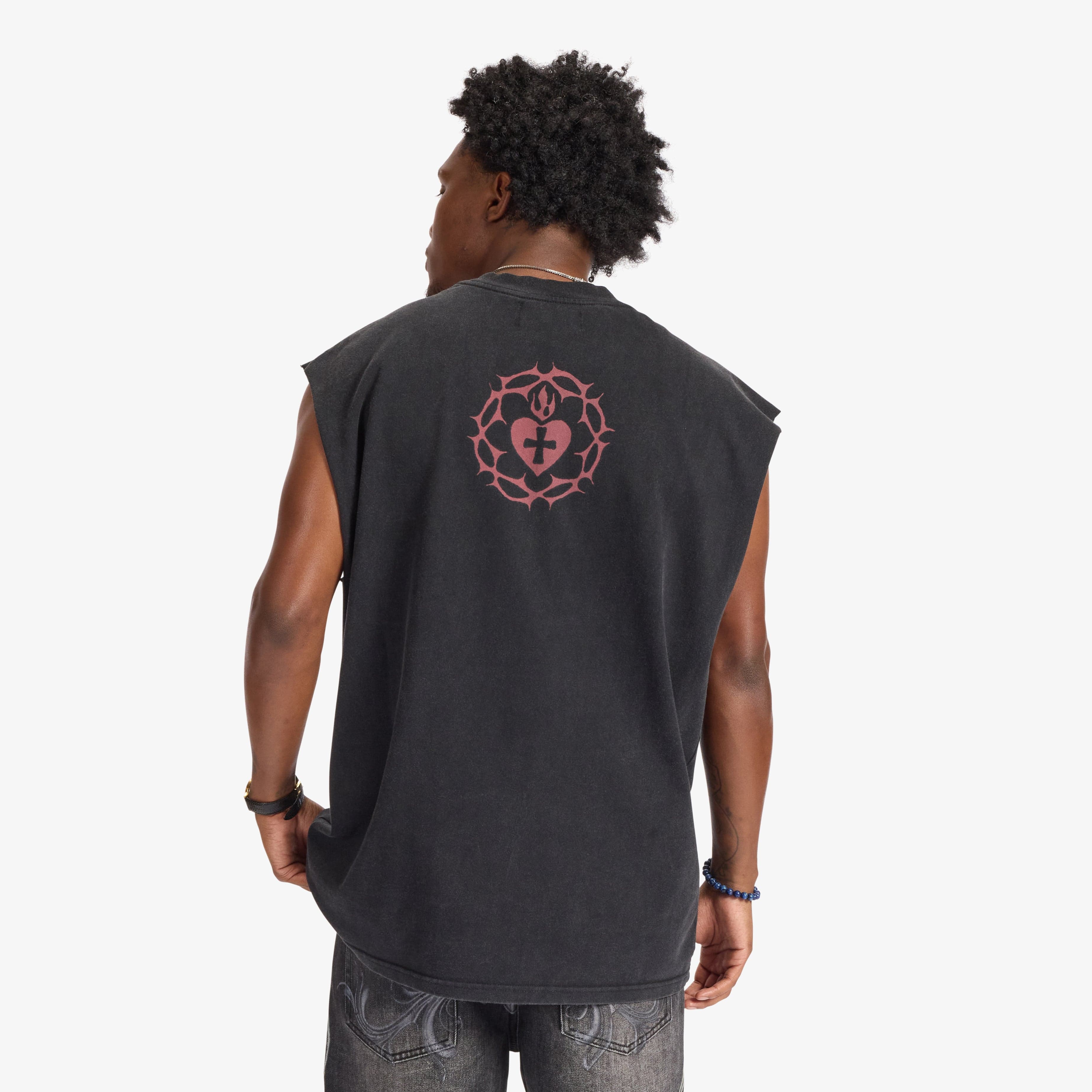 "Reincarnated" Cutoff Tee (black vintage) - Image 2