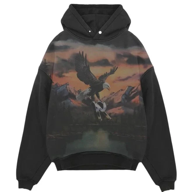 Represent Chrome Flight Hoodie (Stained Black) MLM100762-04 - Image 5