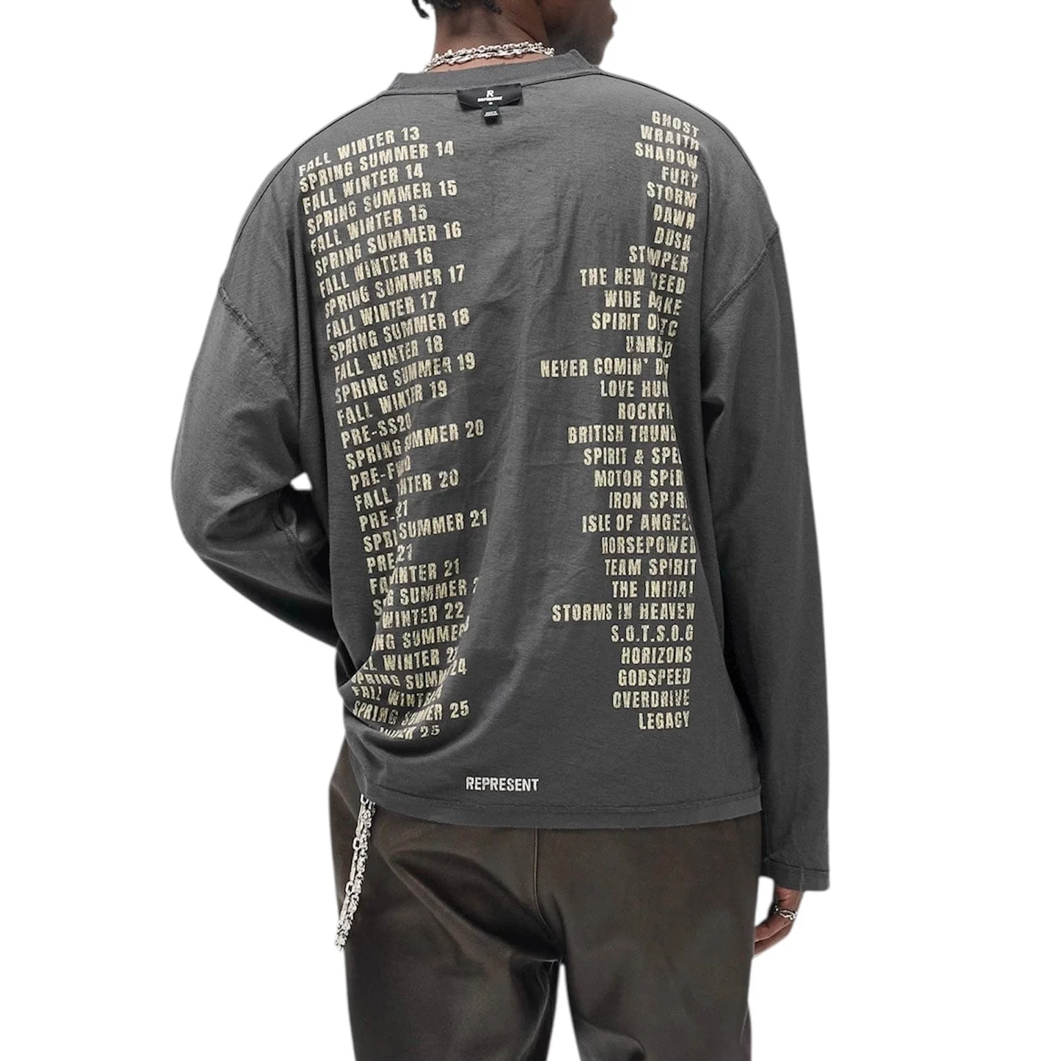 Represent Reversible Living Legacy Tour Long Sleeve T Shirt (Sun Fade Grey) - Image 10