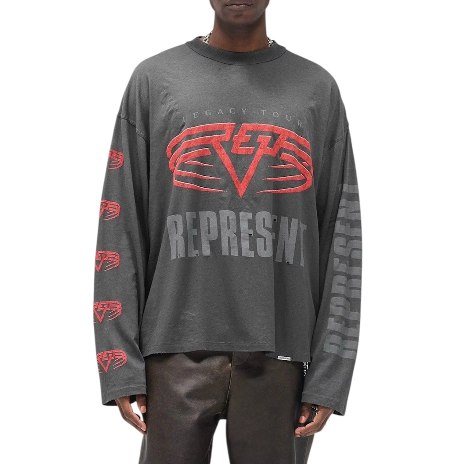 Represent Reversible Living Legacy Tour Long Sleeve T Shirt (Sun Fade Grey) - Image 5
