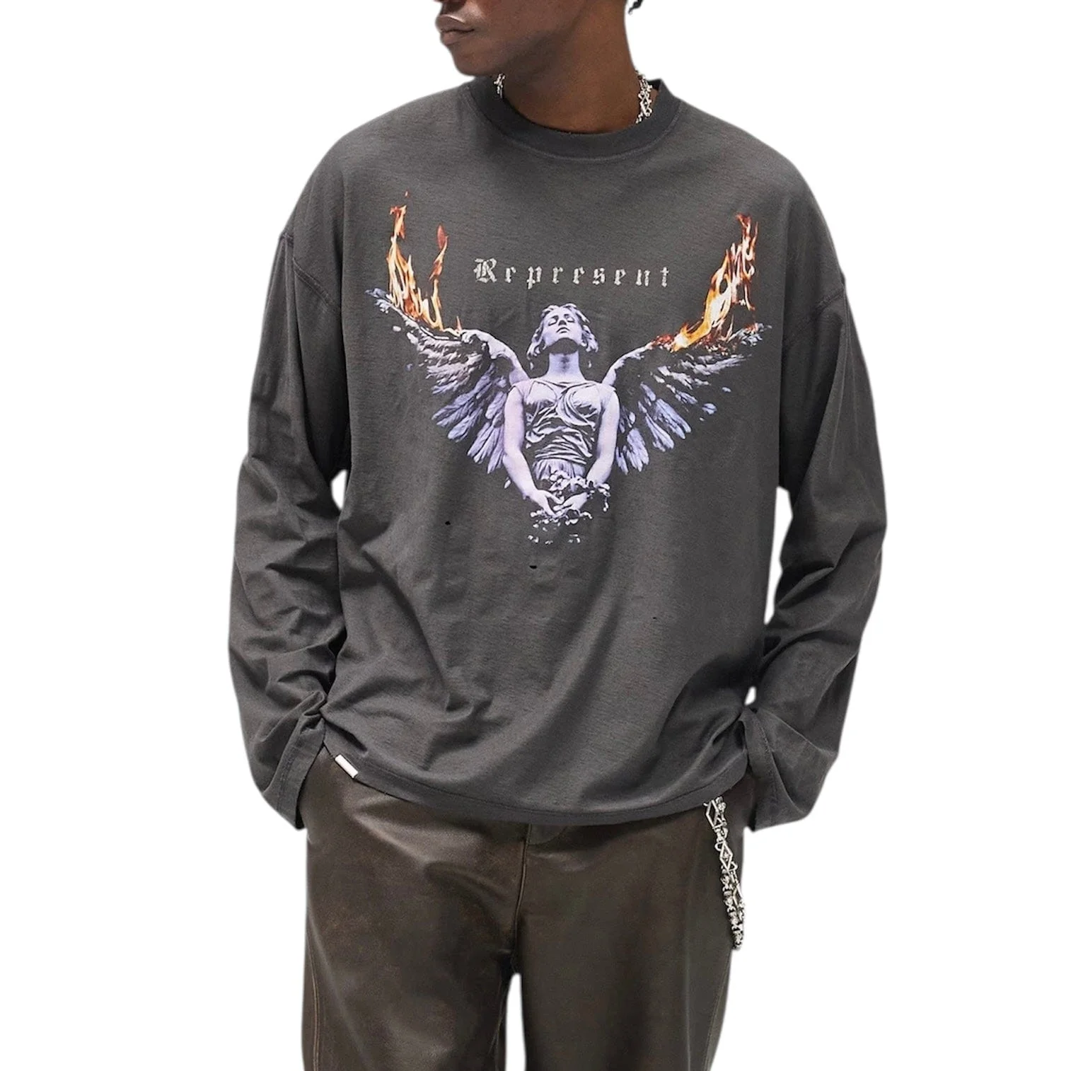 Represent Reversible Living Legacy Tour Long Sleeve T Shirt (Sun Fade Grey) - Image 8