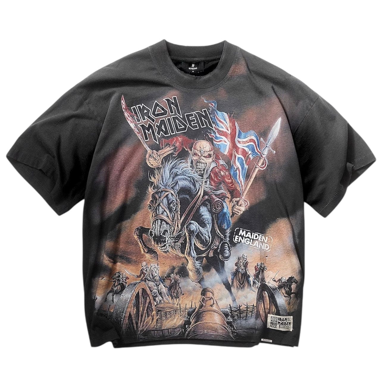 Represent X Iron Maiden Steed T-Shirt (Stained Black) - Image 4