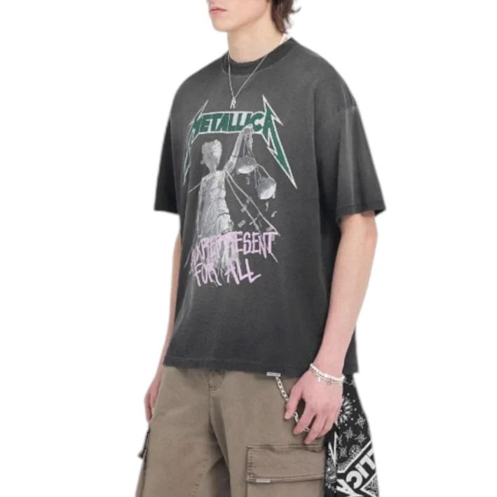 Represent X Metallica Justice T-Shirt (Stained Black) MLM4352-230 - Image 2