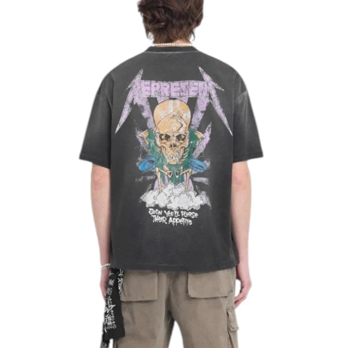 Represent X Metallica Justice T-Shirt (Stained Black) MLM4352-230 - Image 3