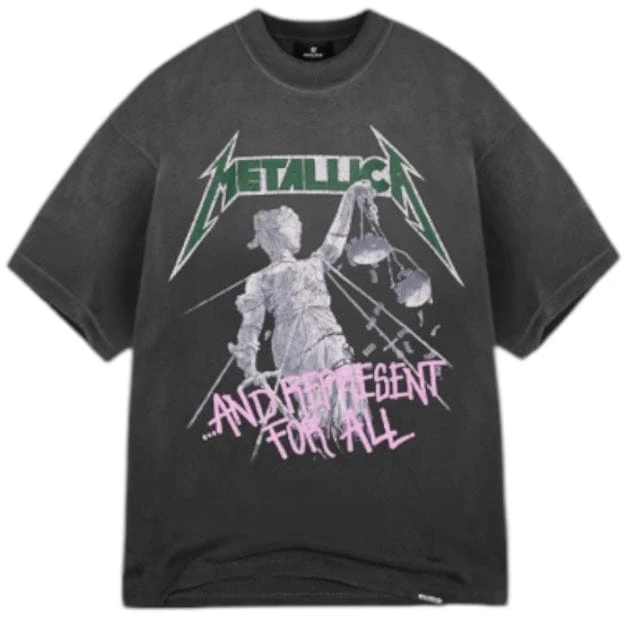 Represent X Metallica Justice T-Shirt (Stained Black) MLM4352-230 - Image 4