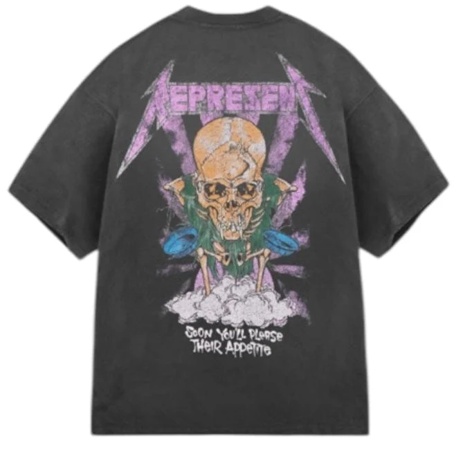 Represent X Metallica Justice T-Shirt (Stained Black) MLM4352-230 - Image 5