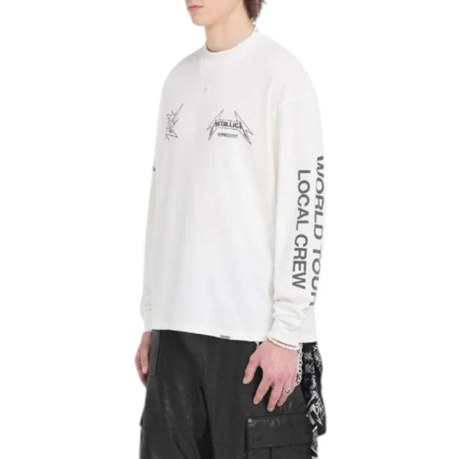 Represent X Metallica Local Crew LS T-Shirt (Flat White) MLM4368-072 - Image 2