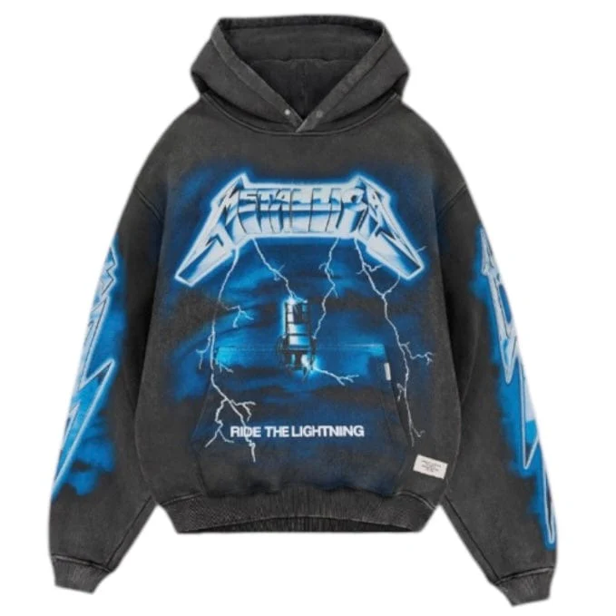 Represent X Metallica Ride The Lightning Hoodie (Vintage Grey) MLM4372-020 - Image 4