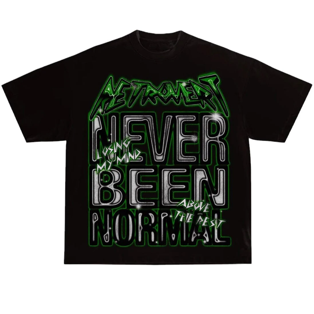 Retrovert Skull Tee (Black/Green) - Image 2