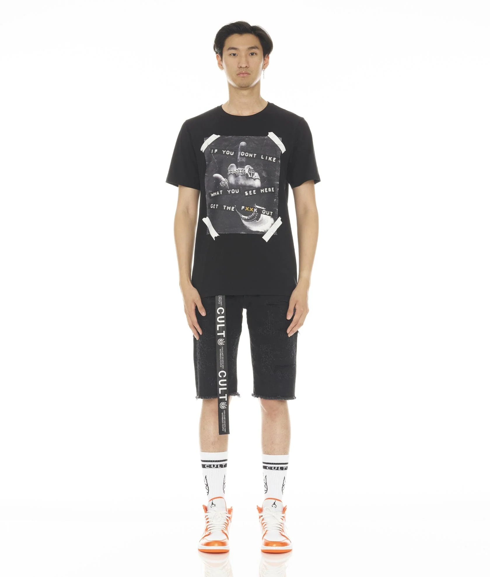 ROCKER MENS SHORT STRETCH w/ BELT IN GRUNGE - Image 3