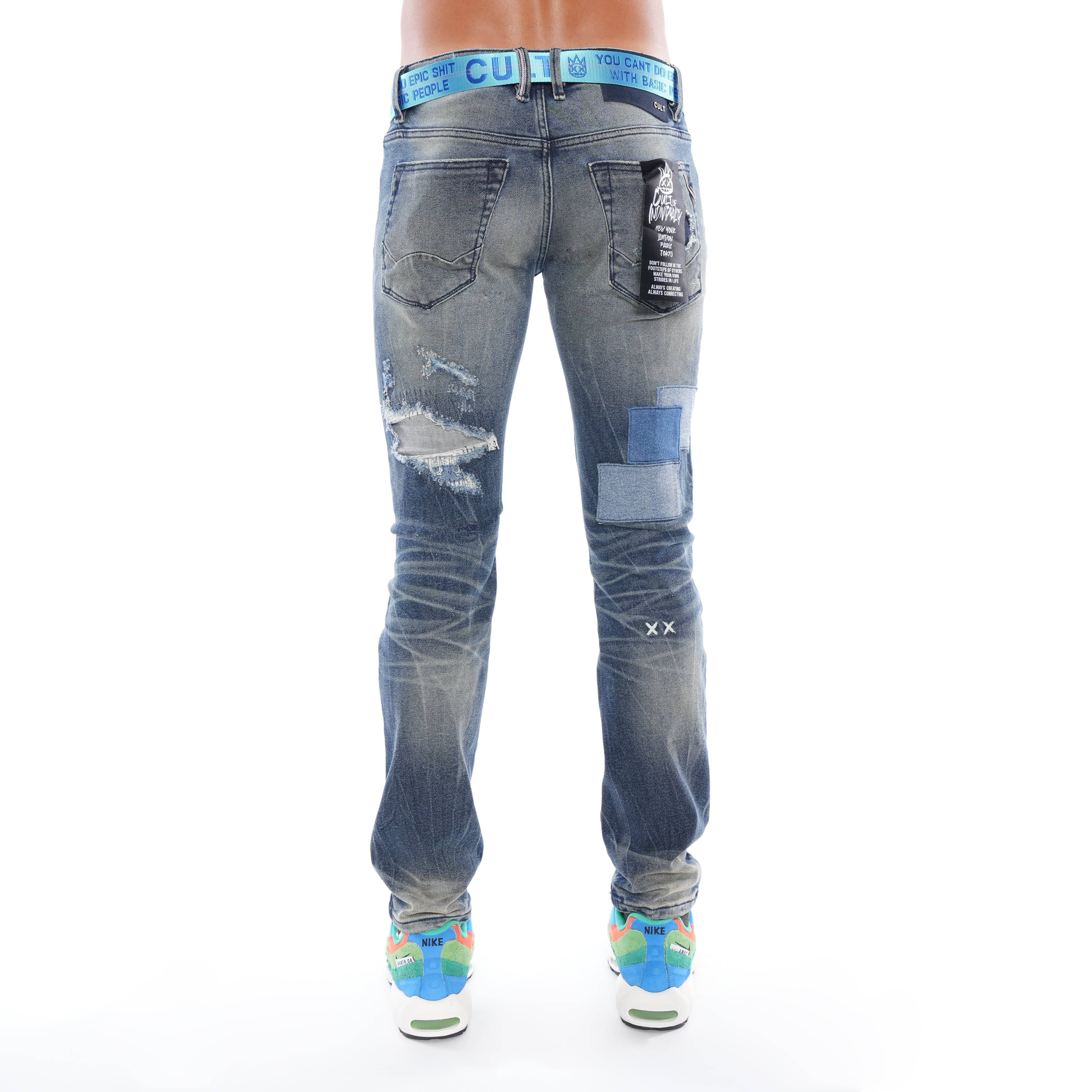 ROCKER SLIM BELTED STRETCH IN DELFT - Image 2