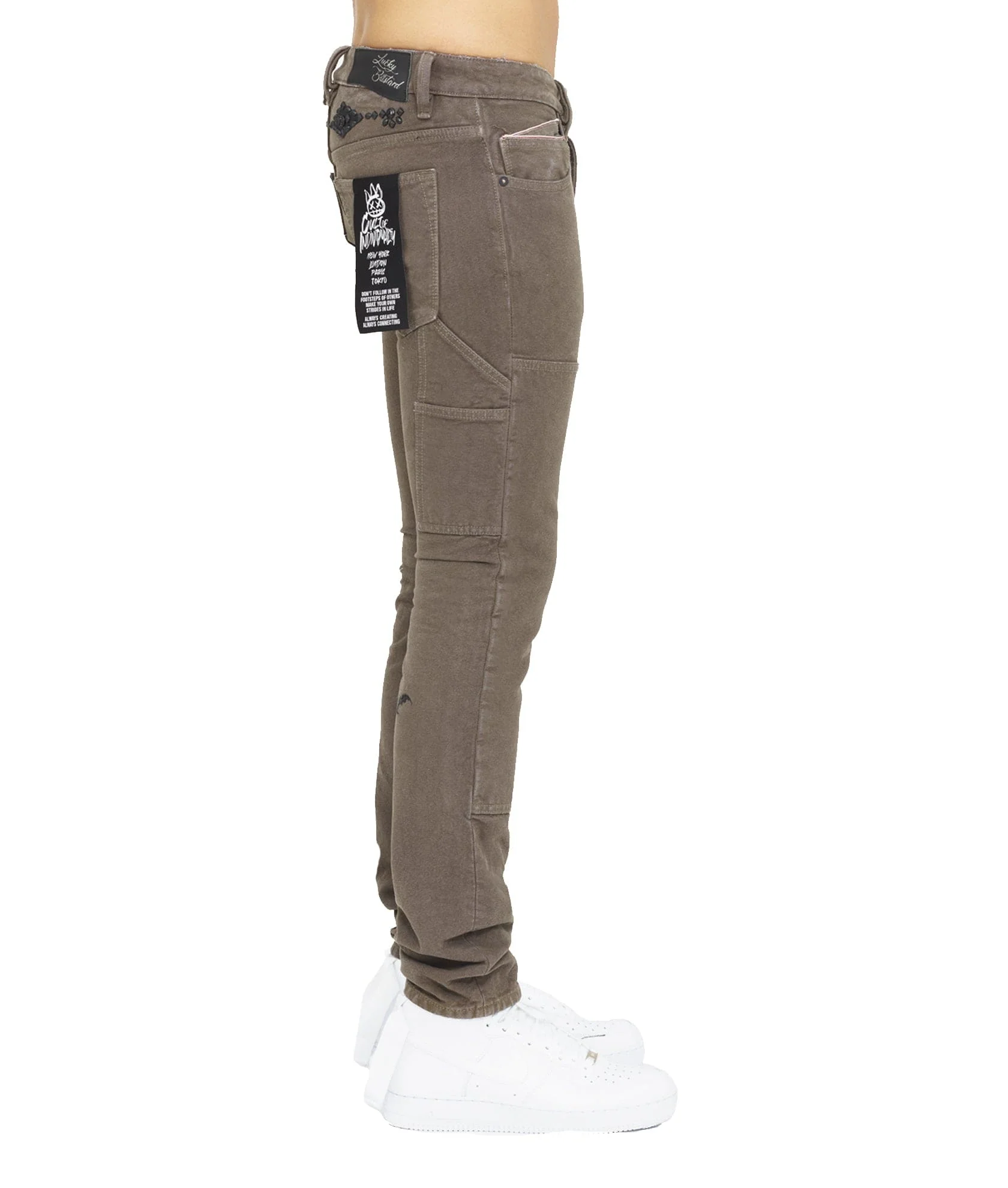 ROCKER SLIM RIGID 'LUCKY BASTARD' IN ARMY GREEN - Image 4