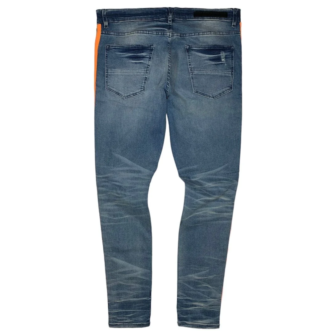 Rockstar Cedric Denim Jean (Blue/Orange) - RSM300 - Image 2