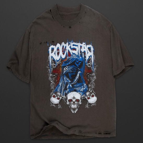 Rockstar Original Ozzy Oversized Graphic T Shirt (Dark Grey) - Image 4